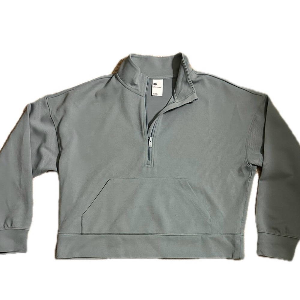 BLUE All in Motion Women’s Blue Ribbed Zip-Up Activewear